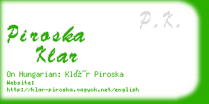 piroska klar business card